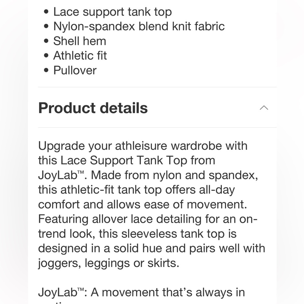 Women's Lace Support Tank Top - JoyLab™ Purple new 🆕 - Picture 6 of 8